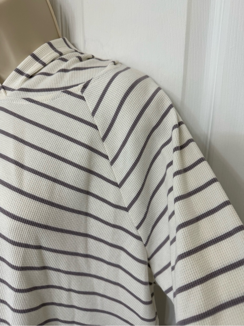 Max & Mia Striped Thermal Lounge Hoodie Pullover Top XL - Picture 7 of 10